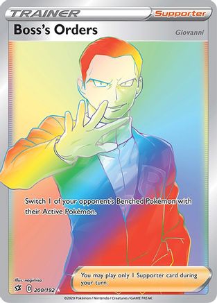 POKEMON TCG - Boss's Orders (Secret) 200/192 SWSH02 Rebel Clash - Secret Rare