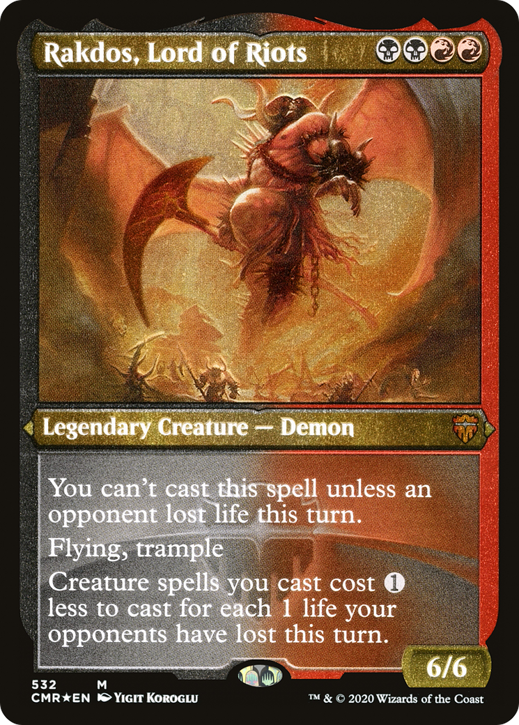 MAGIC: THE GATHERING  - Rakdos, Lord of Riots (Foil Etched) (CMR-532) - Commander Legends Foil