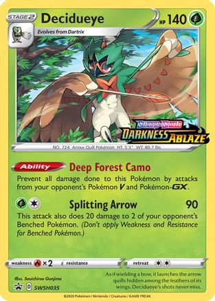 POKEMON TCG - Decidueye SWSH035 SWSH Sword & Shield Promo Cards - Promo