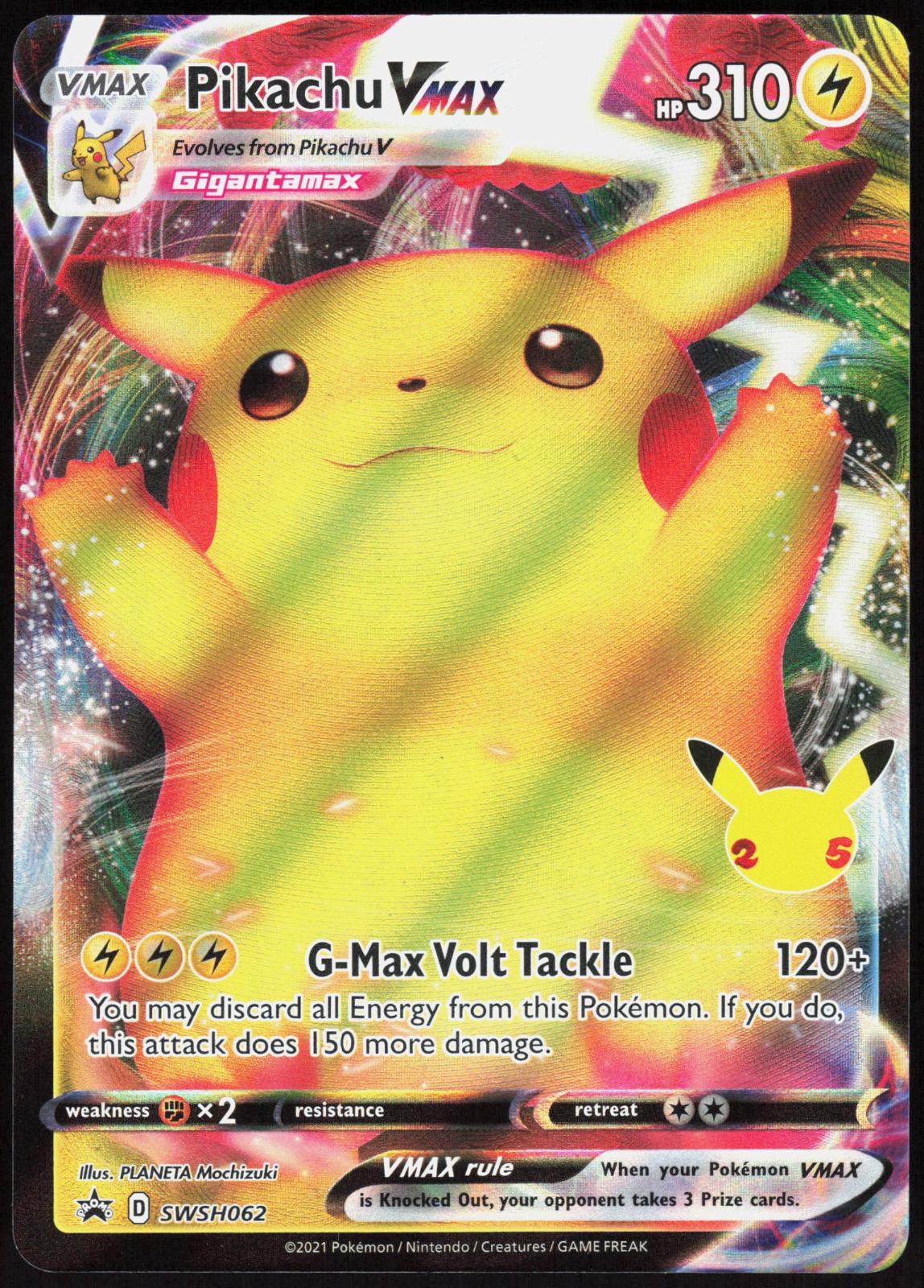 PIKACHU VMAX SWSH062 SWORD & SHIELD PROMO POKEMON PROMO HOLO LP