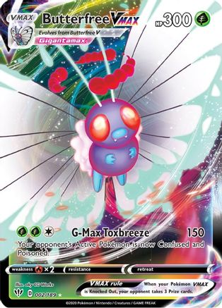 POKEMON TCG - Butterfree VMAX 002/189 SWSH03 Darkness Ablaze - Ultra Rare