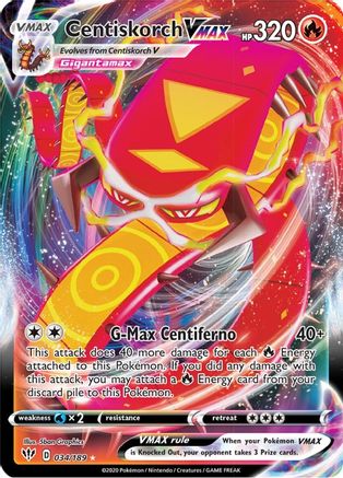 POKEMON TCG - Centiskorch VMAX 034/189 SWSH03 Darkness Ablaze - Ultra Rare
