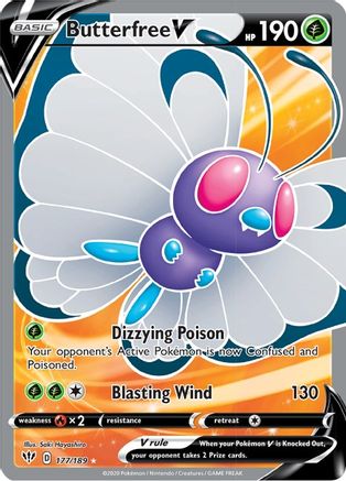 POKEMON TCG - Butterfree V (Full Art) 177/189 SWSH03 Darkness Ablaze - Ultra Rare