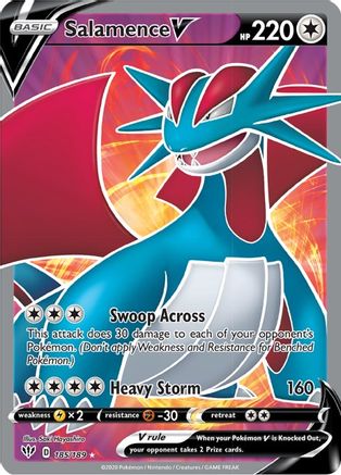 POKEMON TCG - Salamence V (Full Art) 185/189 SWSH03 Darkness Ablaze - Ultra Rare