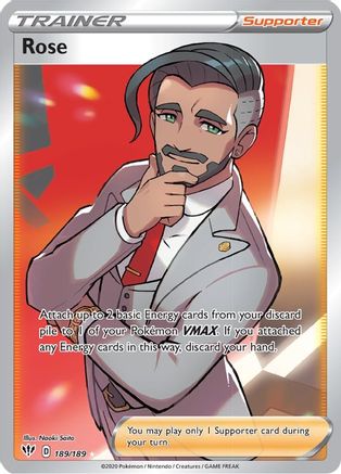 POKEMON TCG - Rose (Full Art) 189 SWSH03 Darkness Ablaze - Ultra Rare