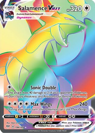 POKEMON TCG - Salamence VMAX (Secret) 194/189 SWSH03 Darkness Ablaze - Secret Rare