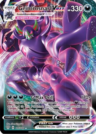 POKEMON TCG - Grimmsnarl VMAX 115/189 SWSH03 Darkness Ablaze - Ultra Rare