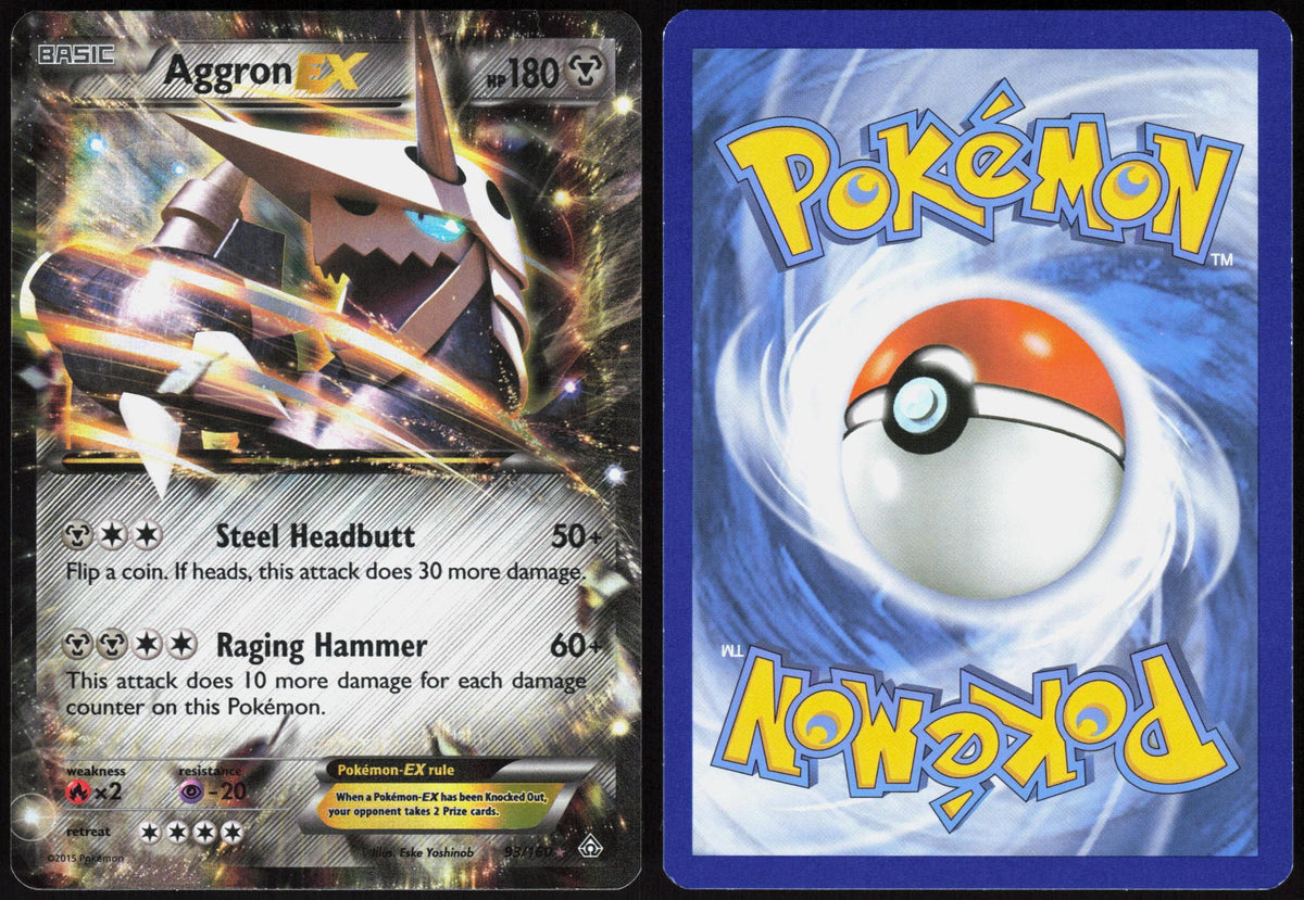 AGGRON EX 93/160 PRIMAL CLASH POKEMON ULTRA RARE HOLO NM