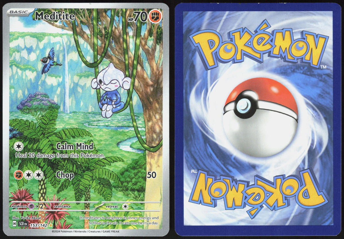 MEDITITE 153/142 STELLAR CROWN POKEMON ILLUSTRATION RARE HOLO LP