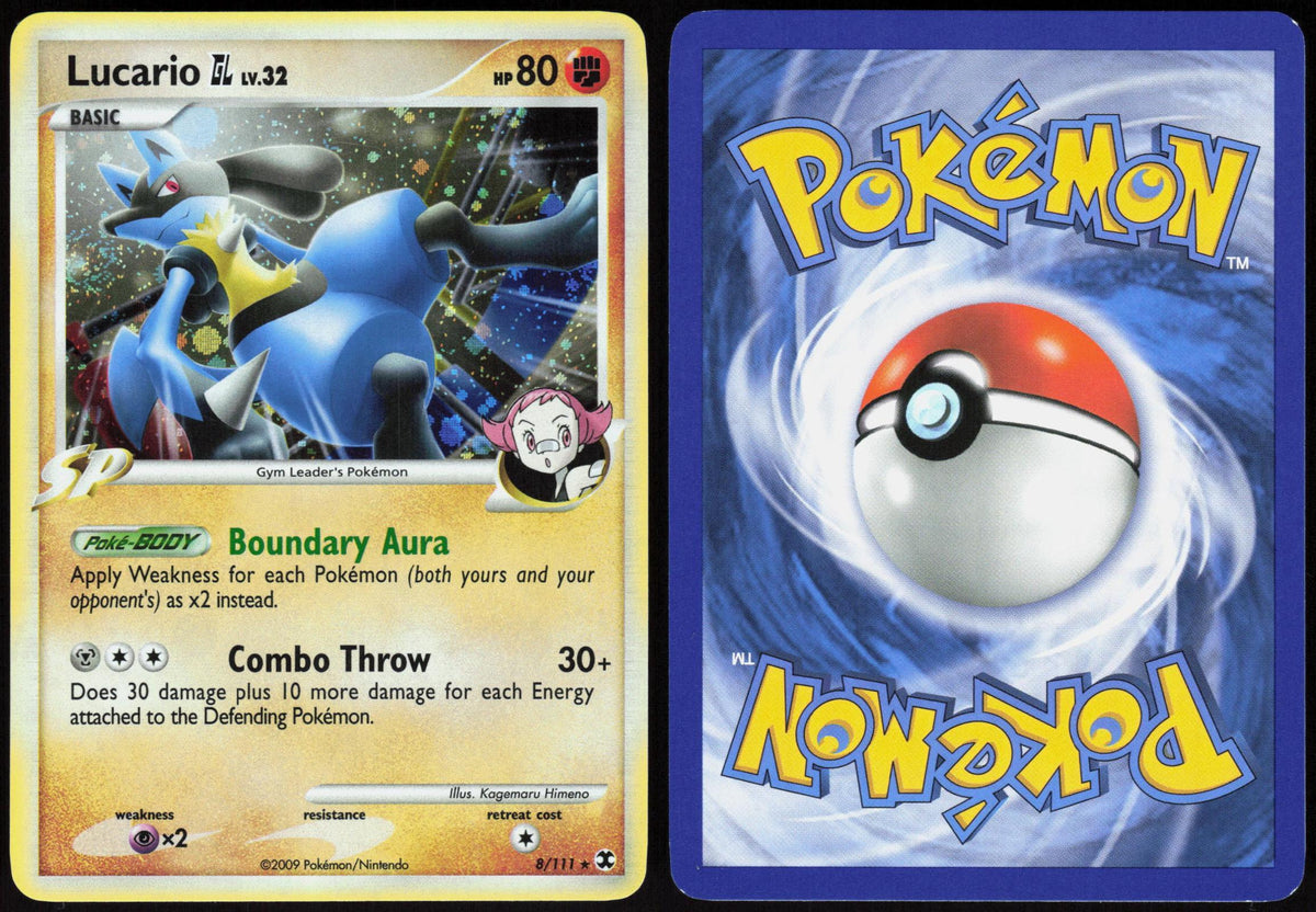LUCARIO GL 8/111 RISING RIVALS POKEMON RARE HOLO LP