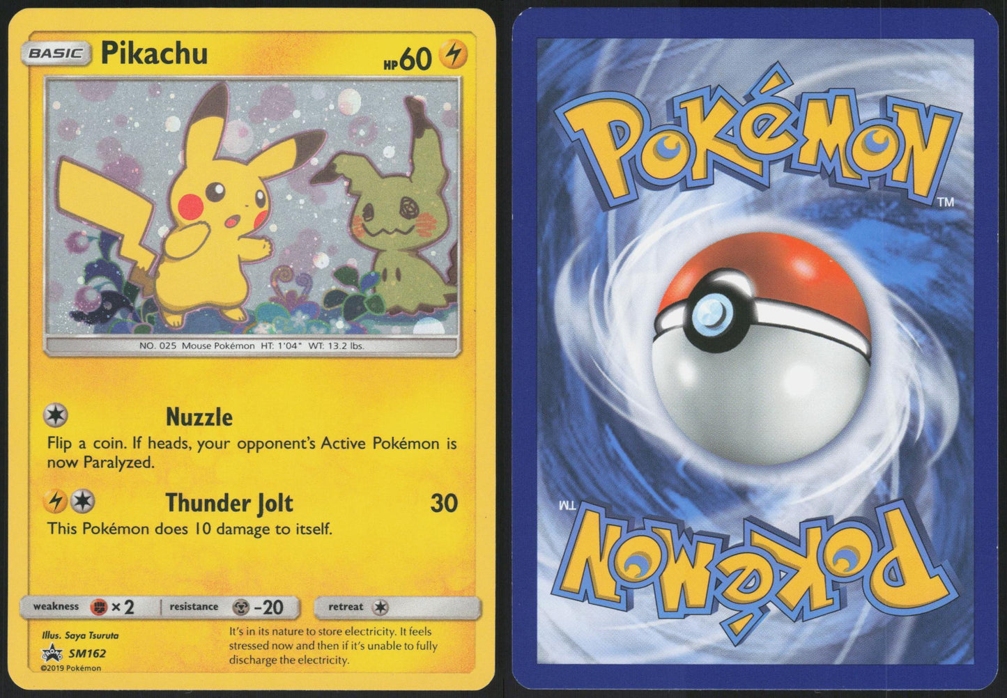 PIKACHU - SM162 SUN & MOON PROMO POKEMON PROMO HOLO LP