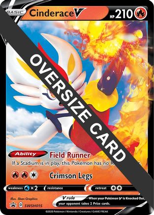 POKEMON TCG - Cinderace V - SWSH015 Jumbo Cards - Promo