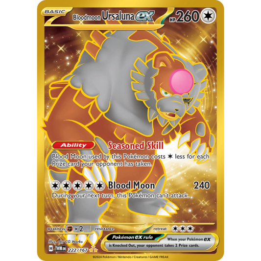 POKEMON TCG - BLOODMOON URSALUNA EX 222/167 TWILIGHT MASQUERADE SECRET RARE
