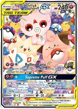 POKEMON TCG - Togepi & Cleffa & Igglybuff GX 143a/236 Alternate Art Promos - Promo