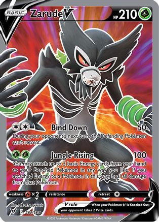 POKEMON TCG - Zarude V (Full Art) 167/185 SWSH04 Vivid Voltage - Ultra Rare