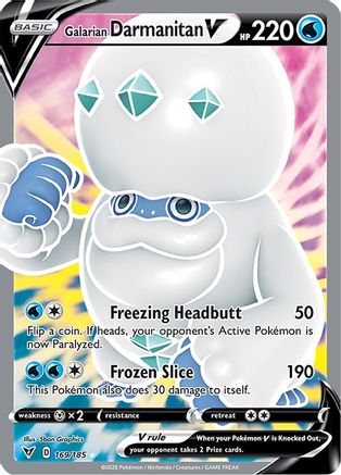 POKEMON TCG - Galarian Darmanitan V (Full Art) 169/185 SWSH04 Vivid Voltage - Ultra Rare