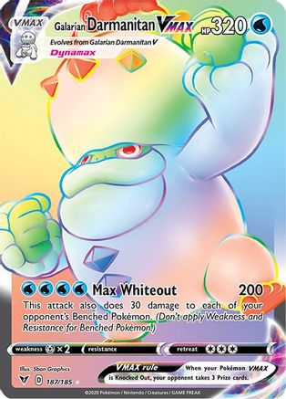 POKEMON TCG - Galarian Darmanitan VMAX (Secret) 187/185 SWSH04 Vivid Voltage - Secret Rare