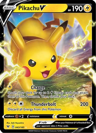 POKEMON TCG - Pikachu V 043 SWSH04 Vivid Voltage - Ultra Rare