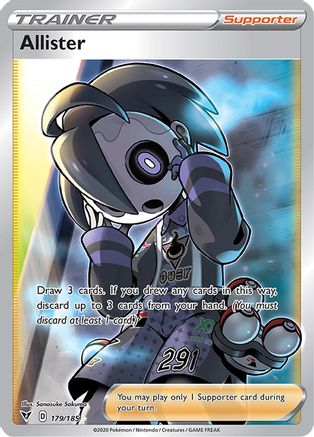 POKEMON TCG - Allister (Full Art) 179/185 SWSH04 Vivid Voltage - Ultra Rare