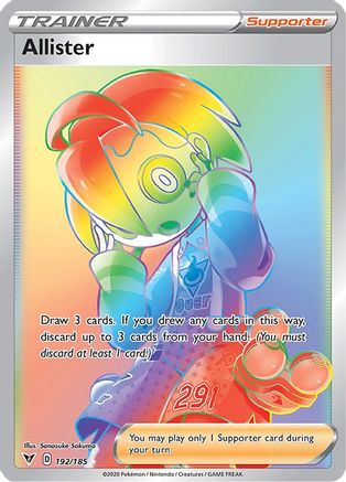 POKEMON TCG - Allister (Secret) 192/185 SWSH04 Vivid Voltage - Secret Rare