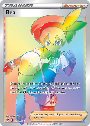 POKEMON TCG - Bea (Secret) 193/185 SWSH04 Vivid Voltage - Secret Rare