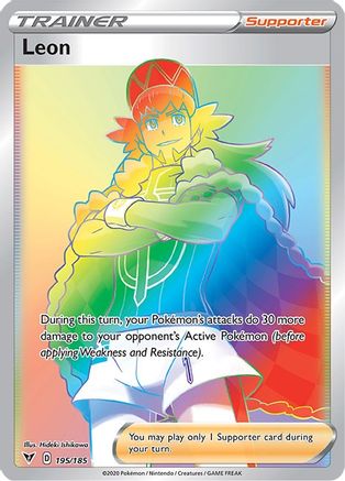 POKEMON TCG - Leon (Secret) 195/185 SWSH04 Vivid Voltage - Secret Rare
