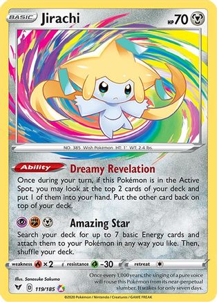 POKEMON TCG - Jirachi 119/185 SWSH04 Vivid Voltage - Amazing Rare