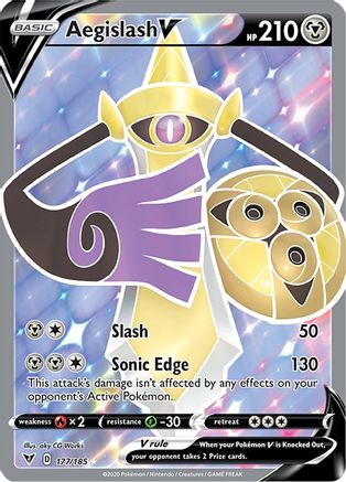 POKEMON TCG - Aegislash V (Full Art) 177/185 SWSH04 Vivid Voltage - Ultra Rare