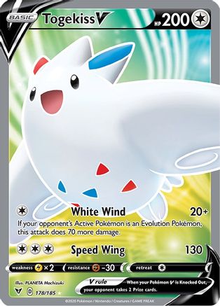 POKEMON TCG - Togekiss V (Full Art) 178/185 SWSH04 Vivid Voltage - Ultra Rare
