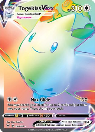 POKEMON TCG - Togekiss VMAX (Secret) 191/185 SWSH04 Vivid Voltage - Secret Rare