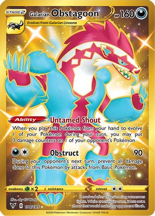 POKEMON TCG - Galarian Obstagoon (Secret) 198/185 SWSH04 Vivid Voltage - Secret Rare