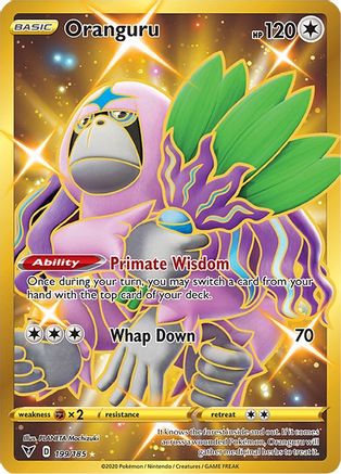 POKEMON TCG - Oranguru (Secret) 199/185 SWSH04 Vivid Voltage - Secret Rare
