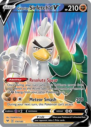 POKEMON TCG - Galarian Sirfetch'd V (Full Art) 174/185 SWSH04 Vivid Voltage - Ultra Rare
