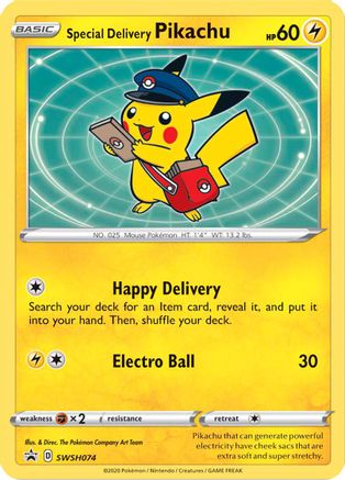 POKEMON TCG - Special Delivery Pikachu SWSH074 SWSH Sword & Shield Promo Cards - Promo