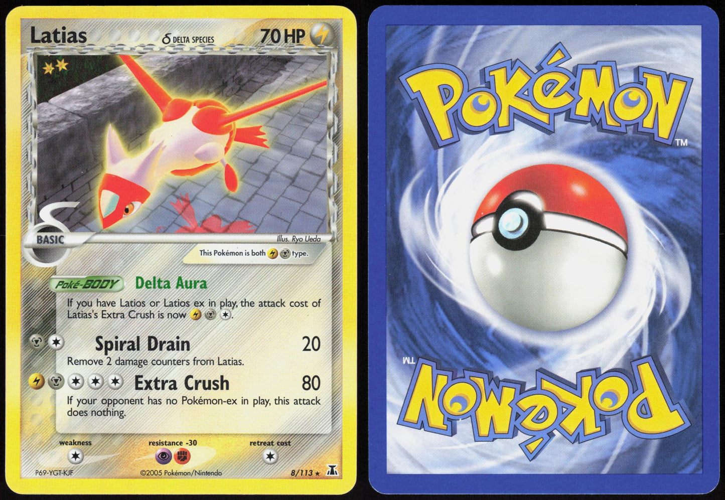 LATIAS 8/113 DELTA SPECIES POKEMON RARE HOLO LP