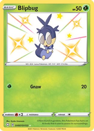 POKEMON TCG - Blipbug SV007/SV122 Shining Fates Shiny Vault - Shiny Holo Rare