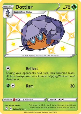 POKEMON TCG - Dottler SV008/SV122 Shining Fates Shiny Vault - Shiny Holo Rare