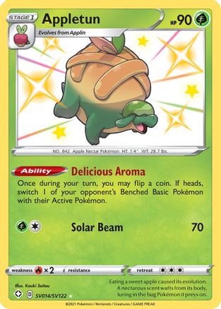 POKEMON TCG - Appletun SV014/SV122 Shining Fates Shiny Vault - Shiny Holo Rare