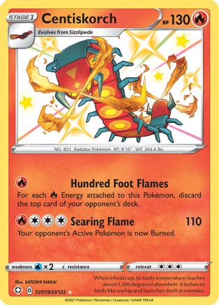 POKEMON TCG - Centiskorch SV019/SV122 Shining Fates Shiny Vault - Shiny Holo Rare