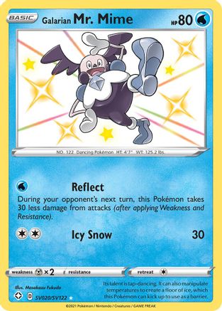 POKEMON TCG - Galarian Mr. Mime SV020/SV122 Shining Fates Shiny Vault - Shiny Holo Rare