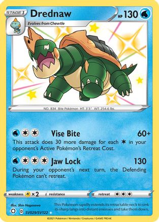 POKEMON TCG - Drednaw SV029/SV122 Shining Fates Shiny Vault - Shiny Holo Rare
