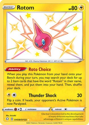 POKEMON TCG - Rotom SV038/SV122 Shining Fates Shiny Vault - Shiny Holo Rare
