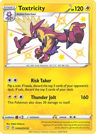 POKEMON TCG - Toxtricity SV042/SV122 Shining Fates Shiny Vault - Shiny Holo Rare
