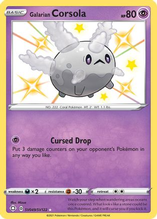 POKEMON TCG - Galarian Corsola SV049/SV122 Shining Fates Shiny Vault - Shiny Holo Rare