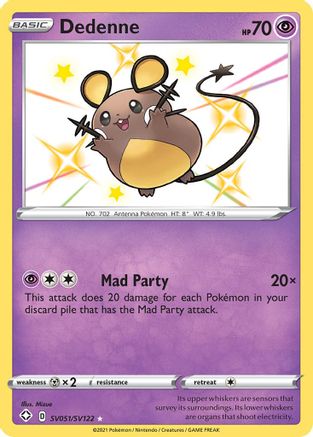 POKEMON TCG - Dedenne SV051/SV122 Shining Fates Shiny Vault - Shiny Holo Rare