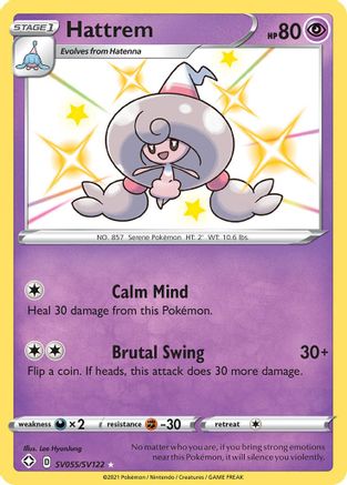 POKEMON TCG - Hattrem SV055/SV122 Shining Fates Shiny Vault - Shiny Holo Rare