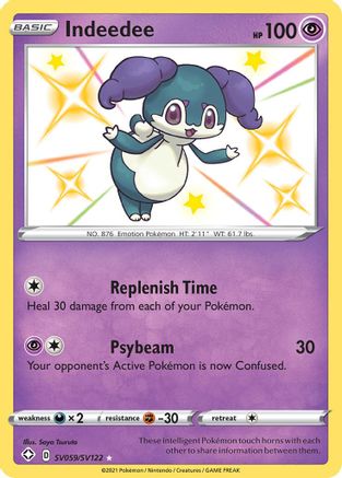 POKEMON TCG - Indeedee SV059/SV122 Shining Fates Shiny Vault - Shiny Holo Rare