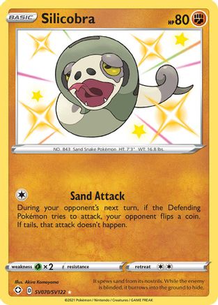 POKEMON TCG - Silicobra SV070/SV122 Shining Fates Shiny Vault - Shiny Holo Rare