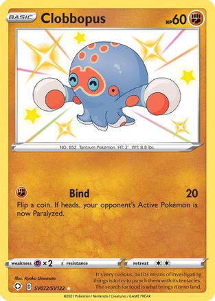 POKEMON TCG - Clobbopus SV072/SV122 Shining Fates Shiny Vault - Shiny Holo Rare