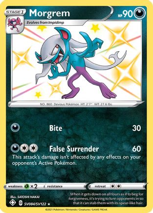POKEMON TCG - Morgrem SV084/SV122 Shining Fates Shiny Vault - Shiny Holo Rare